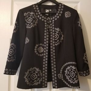 Black and White Silkland embroidered jacket
